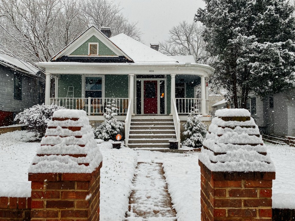 house covered in snow
